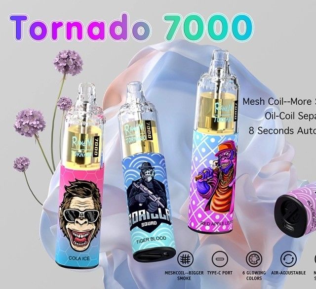 Multi Flavor Disposable Vape Device 7000 Puffs 850mAh 14ml Capacity with Type-C charge